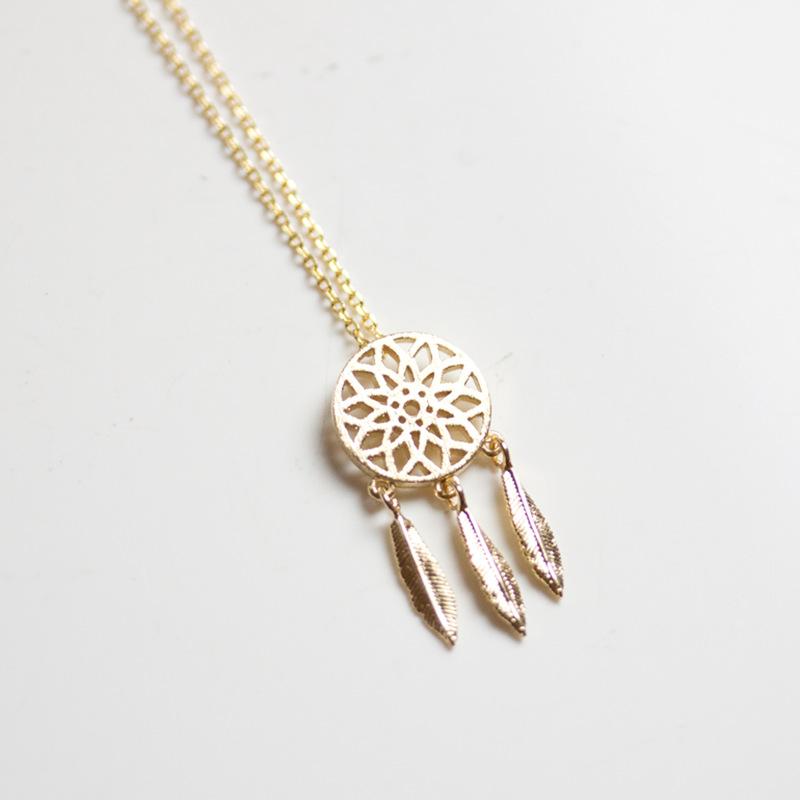 Fashion Exquisite Clavicle Chain Handmade Dream Catcher Necklace Feather Ladies Collar Necklace