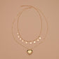 Fashion CCB Peach Heart Necklace Round Iron Clavicle Chain Necklace Ladies Jewelry