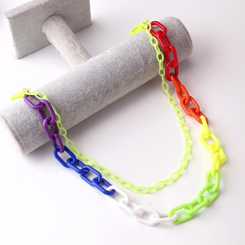 Jewelry Acrylic Double Chain Keychain Pendant Hip Hop Pants Chain Fashion Peach Heart Decoration