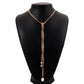 N1571 Gentle and fragrant personality necklace Cuban chain single-layer necklace elegant long pearl back decoration