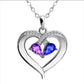 Fashion Ladies Heart Crystal Diamond Pendant Necklace Heart Sapphire Necklace Jewelry