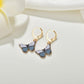 Fashion retro ins color butterfly oil drop earrings personality temperament set earrings