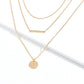 N6777 Fashion Temperament Coin Multi-Layer Necklace Simple and Versatile Personality Trendy Multi-Layer Clavicle Chain Women