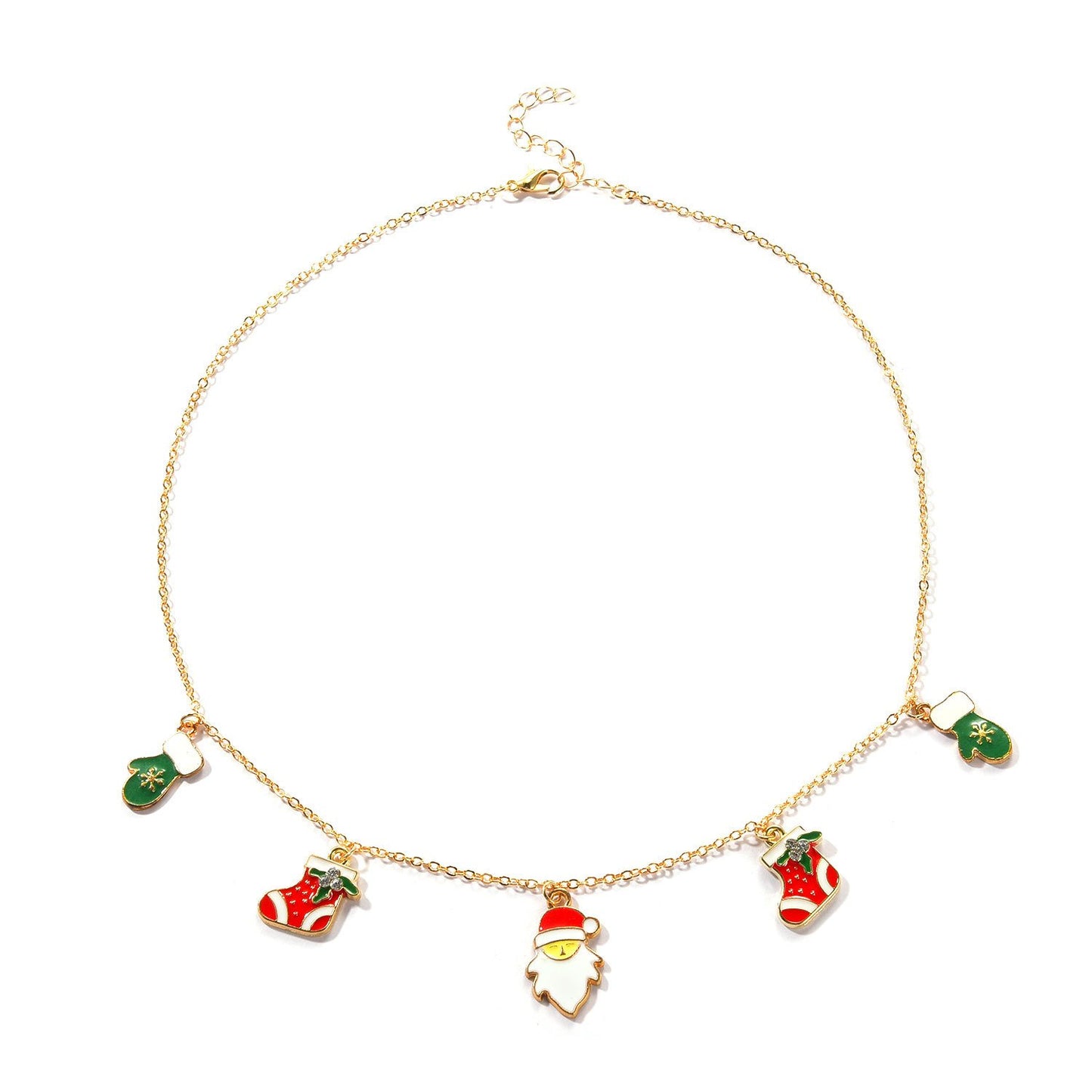 Jewelry Christmas Series Snowman Sock Pendant Necklace Ladies Simple Fashion Short Money Jewelry