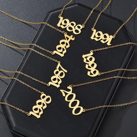 Accessories Stainless Steel Year Necklace Number Necklace Explosion 198