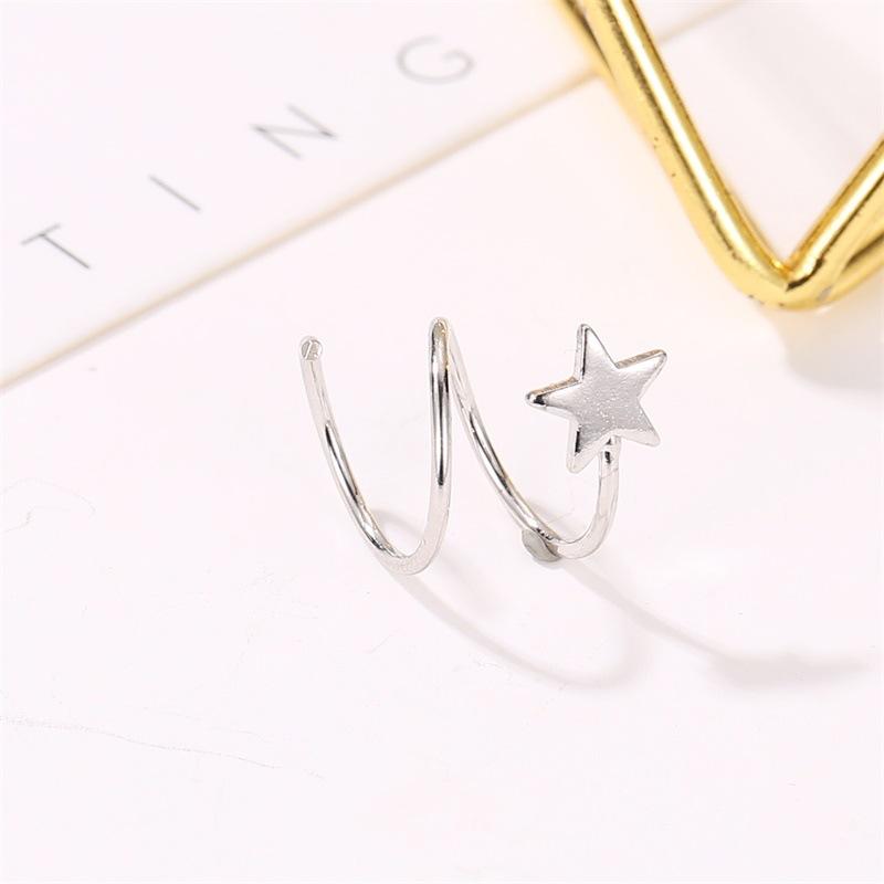 Silver Star Love Rotating Earrings Simple Personality Sexy Temperament Design Sense Earrings Female Internet Celebrity Earrings