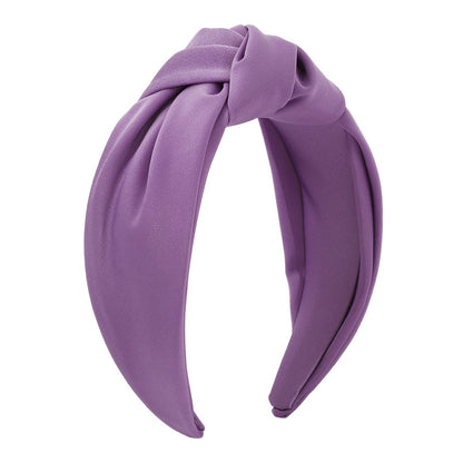 F4813 Internet celebrity niche geometric knotted headband pure color retro personality sweet girly heart elegant headband