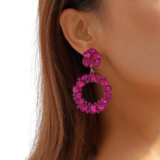 E1186 Circle Hollow Garland Geometric Earrings Light Luxury Temperament Ladies Retro Fashion Earrings Female