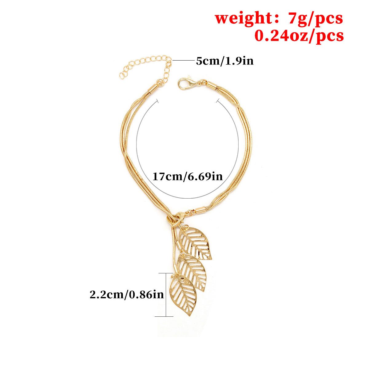 Jewelry Gold Wire Mesh Alloy Bracelet Hollow Leaf Bracelet