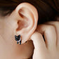Harajuku three-dimensional pearl animal earrings little leopard cat piercing earrings ear clip jewelry