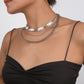 N182 jewelry personalized multi-layer twist Cuban chain imitation pearl necklace temperament geometric necklace