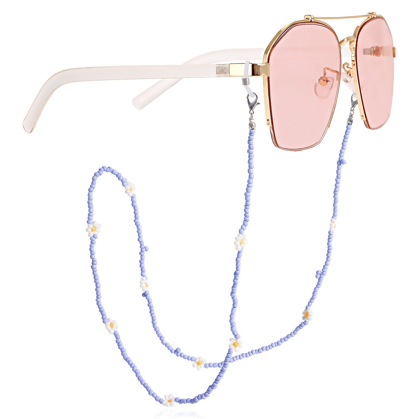 Jewelry mask hanging chain soft pottery rice bead flower glasses simple and versatile design full sense of glasses chain