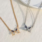 Inlaid Zircon Butterfly Couple Necklace Fashion Creative Magnetic Hollow Butterfly Clavicle Chain Girlfriend Gift
