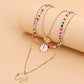 Jewelry fashion women's long multi-layer rice bead chain electroplating metal elephant pendant necklace