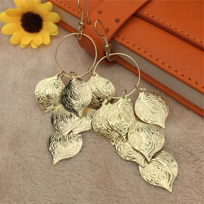 Fashionable Three-dimensional Pattern Petal Metal Sequin Ladies Earrings Earrings Earrings Stud Jewelry