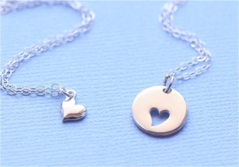 Personalized Peach Heart Mother and Child Necklace Creative Mother Daughter Clavicle Chain Mother's Day Gift