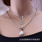 Jewelry Retro Multi-layer Cross Baroque Pearl Butterfly Necklace Female Detachable Three-piece Set