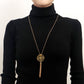 Jewelry INS Hollow Lotus Tassel Long Necklace Sweater Chain Female Simple Autumn and Winter Necklace