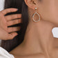 E1919 Earrings Geometric Simple Hollow Rhinestone Earrings Temperament Retro Niche Hong Kong Earrings