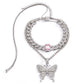 Jewelry Personality Cuban Chain Exaggerated Necklace Female Fashion Temperament Diamond Butterfly Gem Necklace