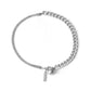 Jewelry Simple Letter Hang Tag Necklace Punk Asymmetric Claw Chain Hanging Ball Single Layer Clavicle Necklace