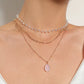 Jewelry multi-element protein bead crystal pendant necklace fashion three-to-one chain water drop necklace