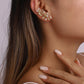 E1418 Internet celebrity simple pearl earrings retro fashion metal ear clip sweet personality earrings