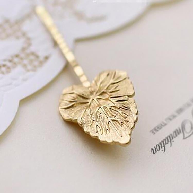 Retro Mori hair accessories olive branch hairpin beautiful bride metal headdress tree leaf edge clip