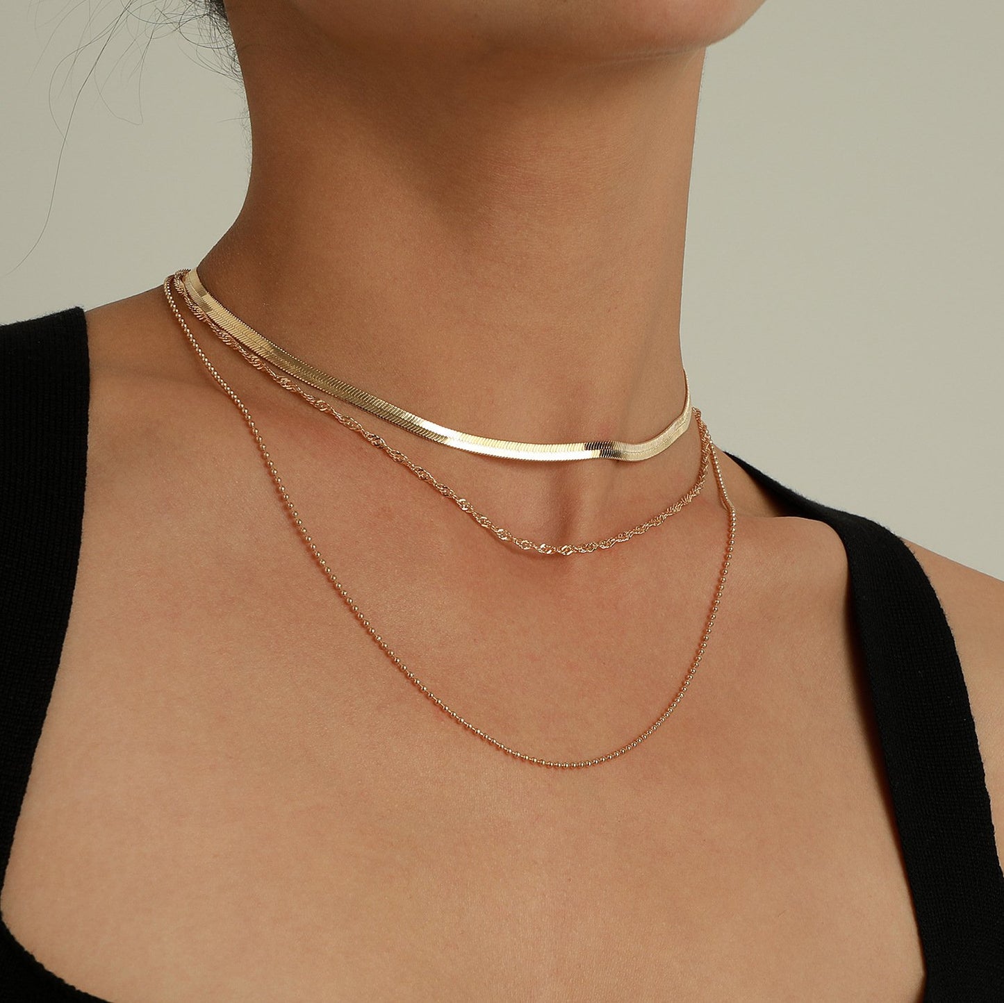 Jewelry Snake Bone Beads Multilayer Necklace Female Simple Fashion Personality Alloy Necklace