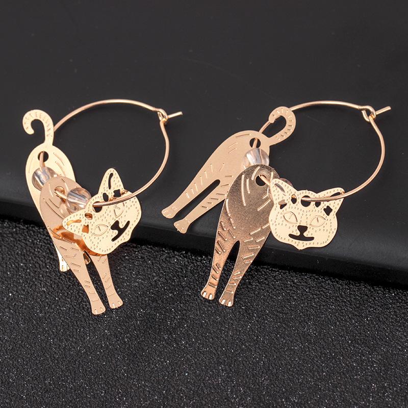 Simple fashion cat earrings personalized creative small animal earrings jewelry