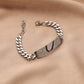 Fashion Love Stainless Steel Couple Bracelet Alphabet Peach Heart Shaped Titanium Steel Bracelet Hand Jewelry