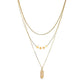 Fashion Alloy Leaf Necklace Simple Disc Clavicle Chain Necklace Ladies Accessories
