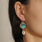 Jewelry Bohemian Colored Fish Scale Round Earrings Fashion Beach Fish Shell Ladies Earrings