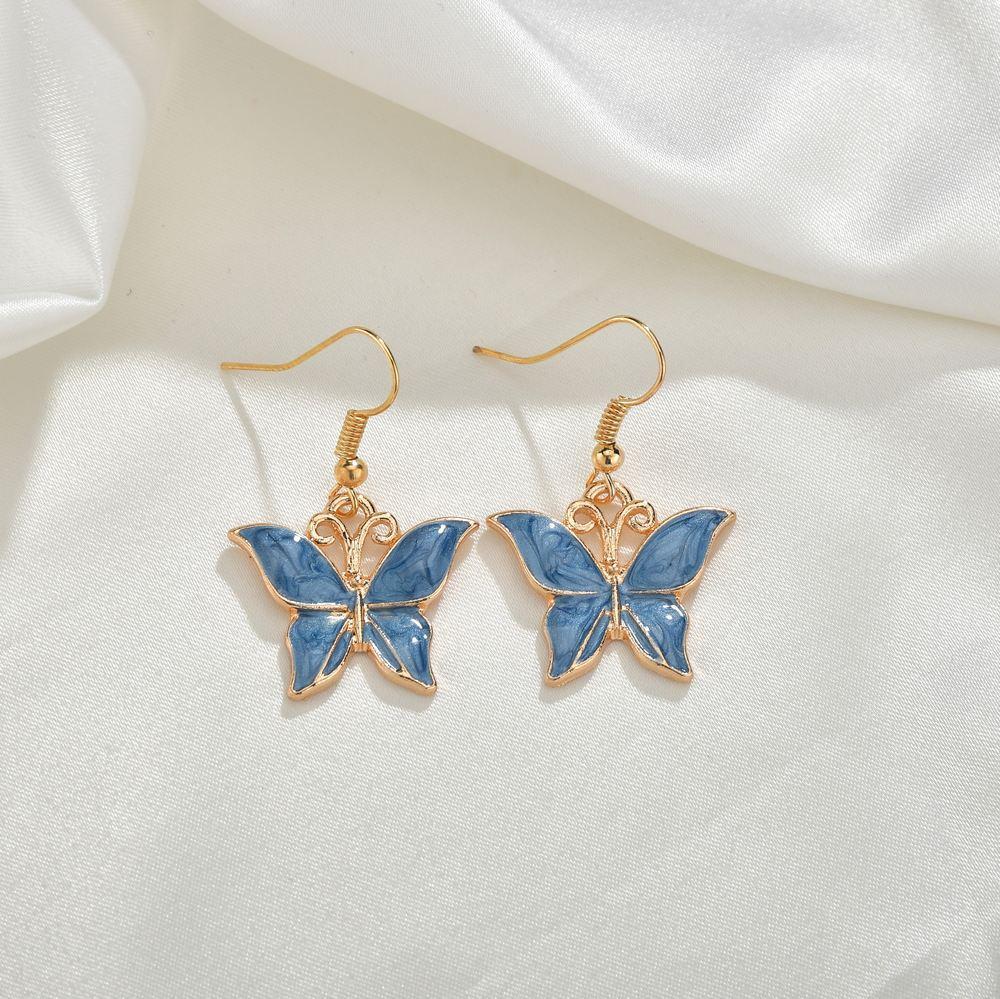 Jewelry Drip Oil Butterfly Earrings Female Retro Fashion Creative Earrings