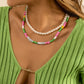 Vacation Color Rice Beads Beaded Clavicle Necklace Female Simple Versatile Alphabet Imitation Pearl Necklace