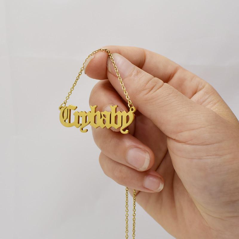 Crybaby Necklace Simple Creative Ancient English Alphabet Necklace Female