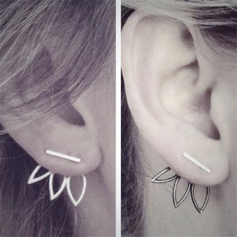 Jewelry Simple Fashion Hollow Lotus Flower Stud Earrings Women's Creative Nail Earrings Earrings
