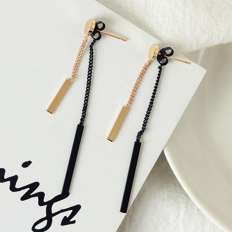 Fashion metal chain ladies temperament long tassel stud earrings earrings summer earrings accessories