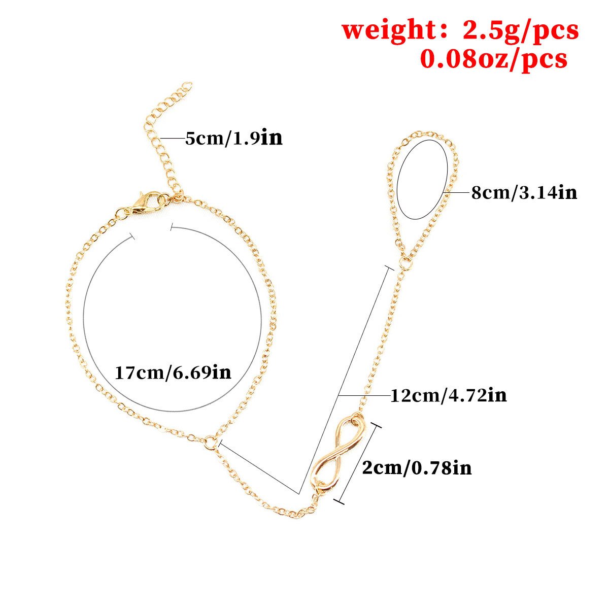 Street Shot Finger Bracelet Lucky 8 Roman Numeral 8 Bracelet Female