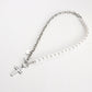 Jewelry Stitching Chain Imitation Pearl Cross Fritillary Pendant Necklace Sweater Necklace Women