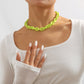 N932 Exaggerated Punk Hip Hop Resin Necklace Alloy Acrylic Retro Thick Chain Clavicle Chain Female