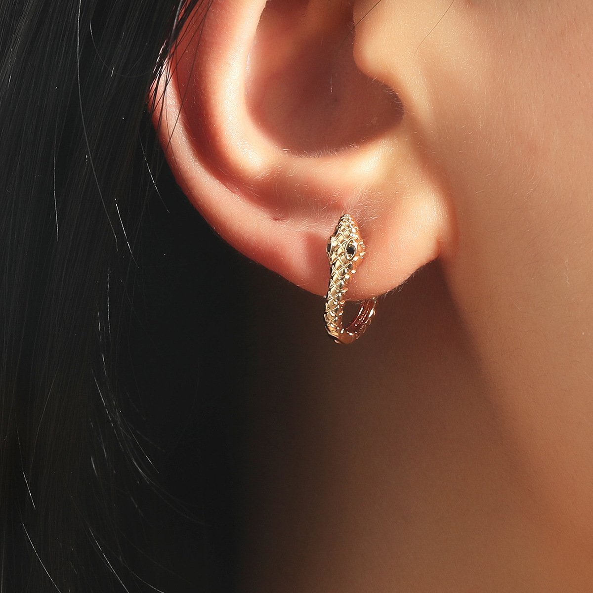 Ins retro creative snake-shaped earrings fashion personality punk metal earrings earrings jewelry female
