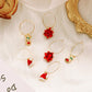 Three-piece set of Christmas earrings colorful flowers Christmas hat elk earrings women's set earrings holiday accessories
