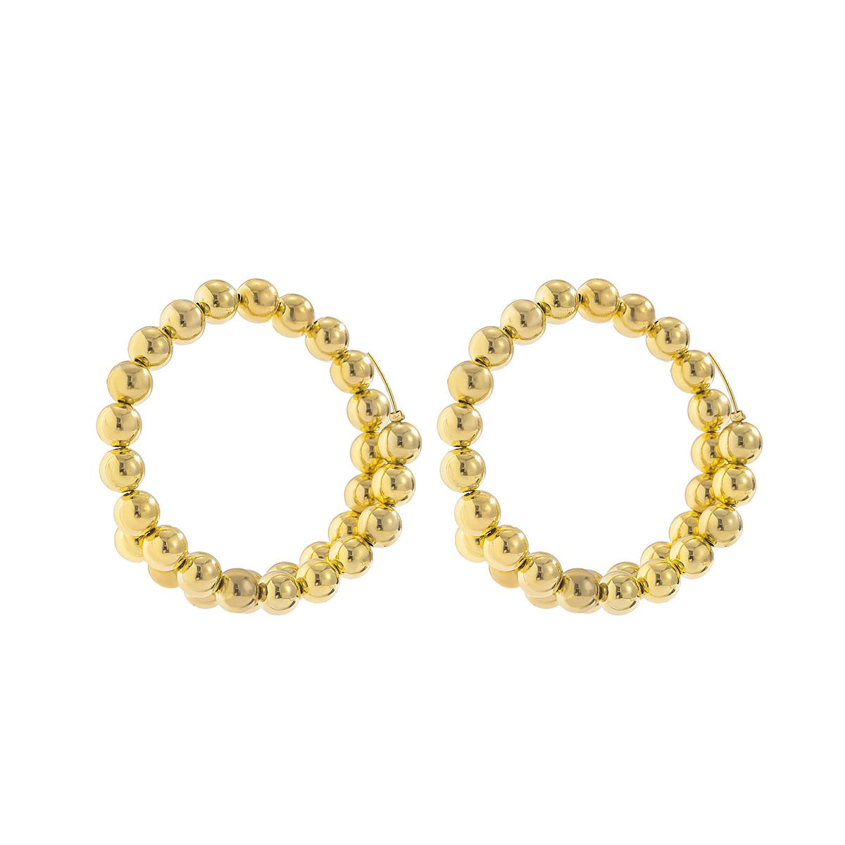 Jewelry Fashion Exaggerated Big Ring Earrings Female Personality Trend Metal Bead Earrings Earrings