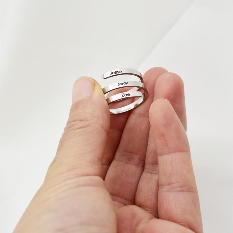 Explosive style stainless steel name custom ring creative DIY English letter marking ring