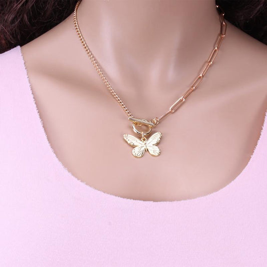 Jewelry retro butterfly necklace female amazo direct supply