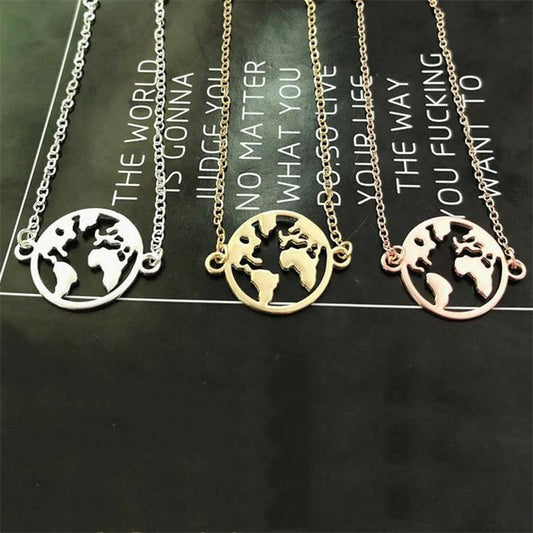 Necklace Explosive World Map Bracelet Head Jewelry Women's Accessories Creative