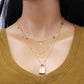 Retro fashion multi-layered simple butterfly small lock pendant necklace ins clavicle chain jewelry