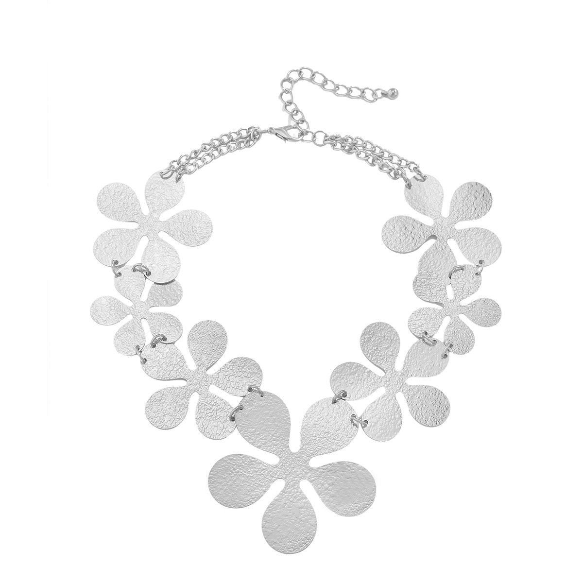 Jewelry Fashion Metal Big Flower Stitching Clavicle Necklace Personality Trendy Geometric Chain Necklace