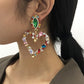 E8893 Exaggerated Love Fashion Earrings Light Luxury Sweet Temperament Catwalk Trendy Street Style Earrings Female